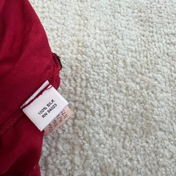 Vintage Y2K 2006 Banana Republic Red Silk Halter Knit Blouse Top S - Picture 10 of 11